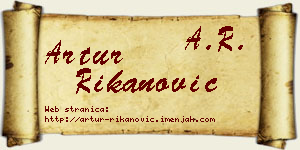 Artur Rikanović vizit kartica